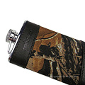 Tourbon 4oz camo 600D et cuir liqueur gravé fiole Portable en acier inoxydable vin Pot Flagon / stoup